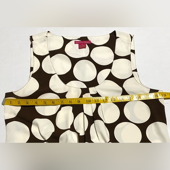 Sunny Leigh Womens 10 Brown/Cream Lg Polka Dot Sleeveless Dress Preppy Classic - Picture 9 of 13